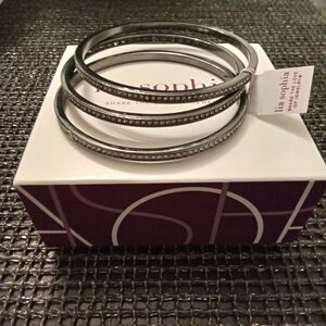 Lia Sophia Crystal Bangle Bracelet Set S